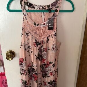 Torrid Blush Floral Lace Tank Top